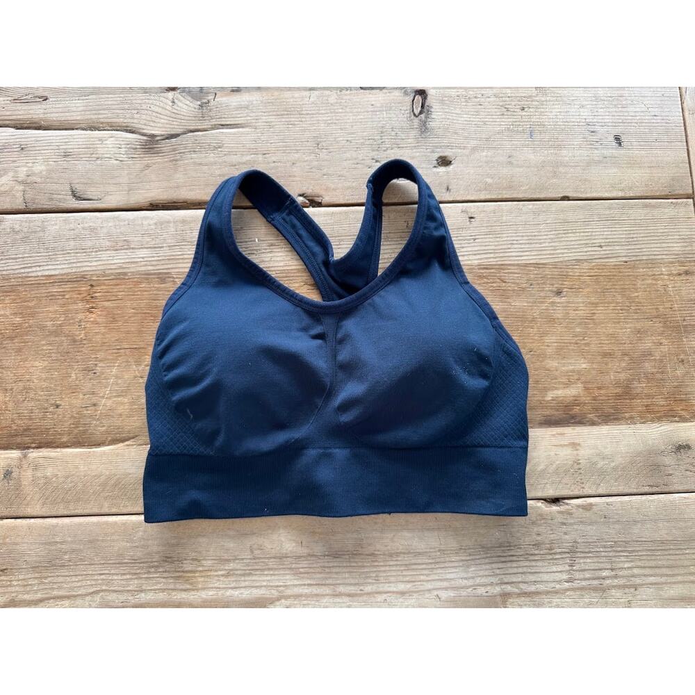 SOMA SPORT Dark Navy MEDIUM Keyhole Racerback Sports Bra